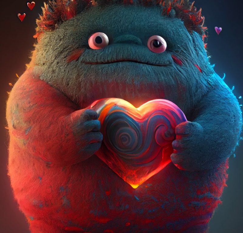 cute-monster-holding-red-heart-abstract-love-valentine-concept 2-min